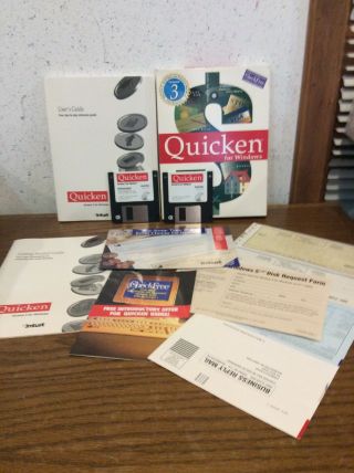 Quicken Version 3 For Windows 3.  1 Big Box Floppy Disks 1993