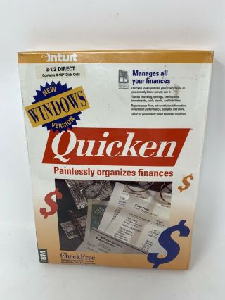 Quicken 1.  0 Version Windows 1991 Ibm Compatible Os 5.  25 X 3.  5