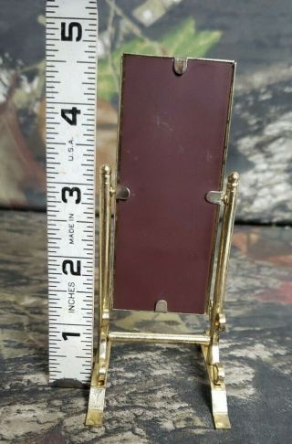 Dollhouse Miniature Cheval Floor Mirror Swivel Brass Frame Vintage DL 3