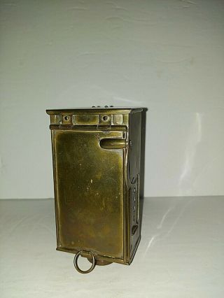Antique Brass Traveling Military Folding Candle Lamp Lantern