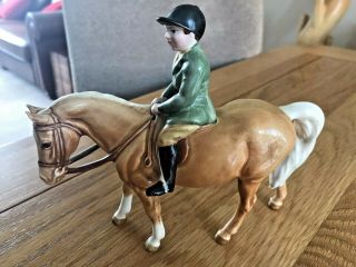 Antique Beswick Horse - Boy On Pony Palomino Gloss No.  1500