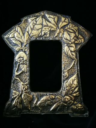 Art Nouveau,  Arts & Crafts Brass On Wood Picture/photo Frame