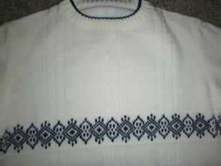 Vtg 70 ' s WT Grant Acrylic Cable Knit Ski Sweater Sz M/L 2