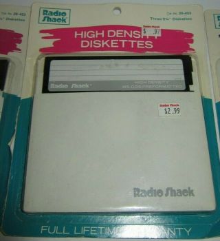 Vintage Hd Diskettes 5 1/4 " 5.  25 1.  2mb Floppy Disk Radio Shack 26 - 453 Nos
