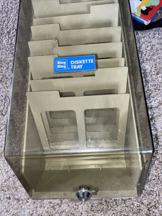 Vintage Ring King Floppy Disk Storage Case Holder - Diskette Tray - 8 Dividers