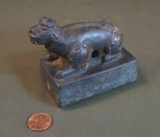 Very Rare Korean Joseon Dynasty Bronze Foo Dog Foo Lion Noble Seal Stamp