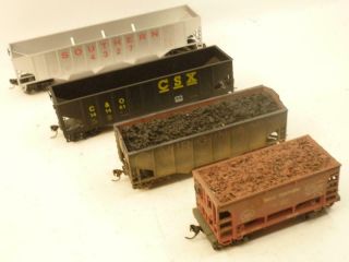 4 X Ho Gauge Coal Hoppers - Gn Csx Srr Vr - Athearn Tyco Kadee,   G
