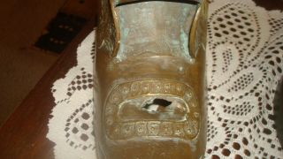 Antique Brass Ornate Spanish Stirrup Conquistador Shoe 2