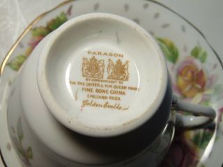 PARAGON Golden Emblem fine bone china Tea Cup,  Saucer England 3