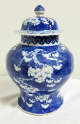 Antique Chinese Underglaze Blue And White Ginger Baluster Jar Prunus Kangxi