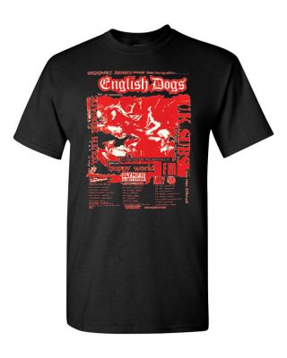 T - Shirt Old Punk Rock Concert Flyer English Dogs Uk Subs Men 