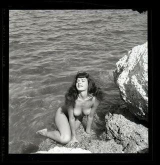 Rare Bettie Page Nude Model 1954 2 1/4 Camera Negative Bunny Yeager Fine Art