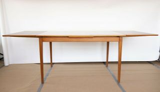 Danish Mid - Century Modern Teak Expanding Draw - Leaf Dining Table 3