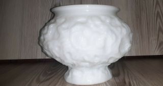 Vintage White Milk Glass Footed Bowl Vase Dish E.  O.  Brody Co.  Cleveland Oh M3000