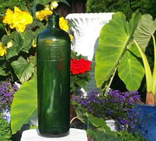Gin Antique Green Glass Bottle Keg Erven Lucas Bols Het Lootsje Amsterdam Vtg