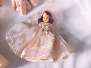 Six (6) Nancy Ann Storybook Dolls Wedding Party - Bride/Groom/Bridesmaids 3