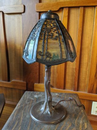 Handel pine landscape desk lamp 1of 2 available,  mission arts and crafts 2