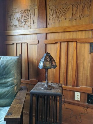 Handel pine landscape desk lamp 1of 2 available,  mission arts and crafts 3