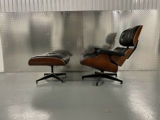 Herman Miller Eames Lounge Chair & Ottoman - Cherry Wood & Black Leather