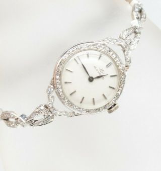 Antique 1930s Deco $10,  000 2ct Vs G Diamond Platinum Movado Ladies Watch Wty 24g