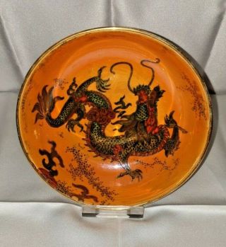 Antique " Frederick Rhead " Bursley Lustre Ware Dragon 6 Inch Bowl C1915 - Vgc