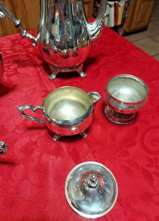 Silver Plated Coffee/Tea Pots and creamer/Sugar bowl SERVER SET 3