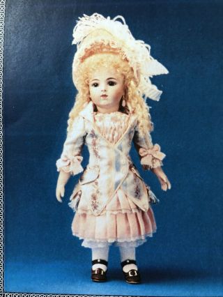 14 " Antique French Bru Jne Jumeau Doll Cloth Body Jacket - Dress Shoes Hat Patter