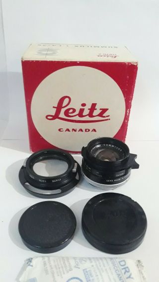Rare Leica Summilux - M 35mm F/1.  4 Pre - Asph Leitz Lens Year 1970 No.  2391887
