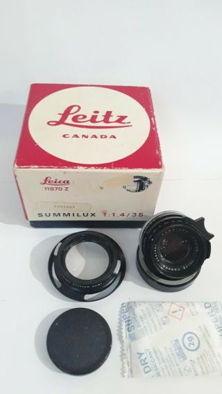 Rare Leica Summilux - M 35mm f/1.  4 pre - asph Leitz lens Year 1970 No.  2391887 4