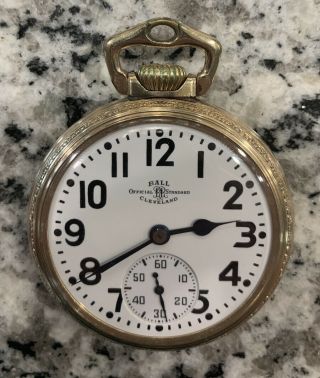 Antique Men’s Ball Official Railroad Standard Elinvar 998 Pocket Watch 23 Jewel