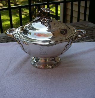Good Large French 950 Silver Lidded Serving Dish - English Import - Nr