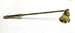 Vintage Brass Candle Snuffer Extinguisher - 9.  5 " Hinged Metal Handle