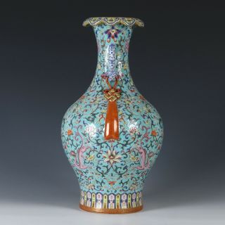 Antique Chinese Enamel Porcelain Vase with Flowers 2