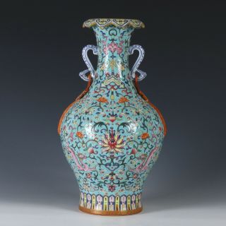 Antique Chinese Enamel Porcelain Vase with Flowers 3