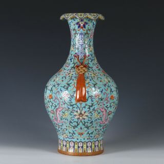 Antique Chinese Enamel Porcelain Vase with Flowers 4