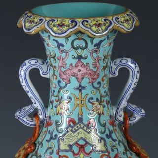 Antique Chinese Enamel Porcelain Vase with Flowers 5