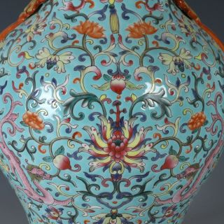 Antique Chinese Enamel Porcelain Vase with Flowers 6