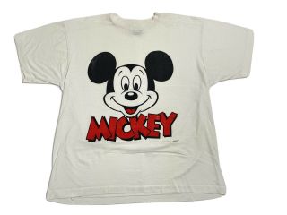 Vintage 80s Mickey Mouse All Over Print T - Shirt Xl Disney Designs Hip Hop Crazy