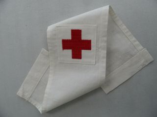 Antique 30s - 40s WWII Field Worn Army NURSE ARM PATCH Red Cross Medic Uniform WW2 2