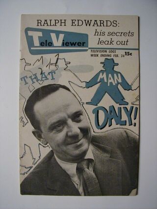 Oklahoma Feb 18 1955 Televiewer Tv Guide John Daly Ralph Edwards Ernie Schultz