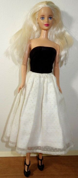 Mattel Barbie Doll 1990s With Black And White Dress