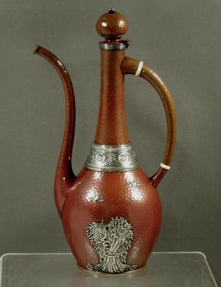 Gorham Sterling & Copper Turkish Coffee Pot 1882 Hand Made
