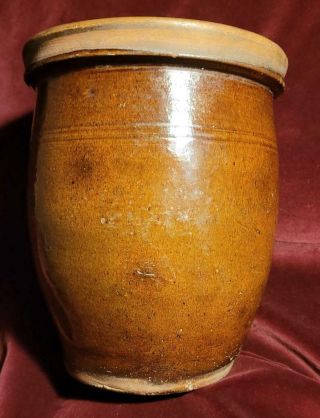 A Wonderful Early American Redware Crock With A Gorgeous Glaze