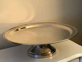 Antique/vintage Wm Rogers Silver Plated Etched Cake Stand