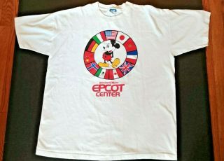 Vtg Xl 1982 Disney World Epcot Center Mickey Mouse Florida T Shirt X - Large Usa