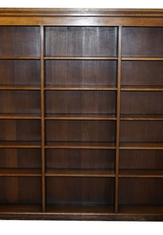 HUGE SOLID OAK ENGLISH CIRCA 1880 DOUBLE SIDED LIBRARY STUDY BOOKCASES 5