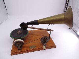 Antique Emile Berliner Gramophone 1894 Phonograph Model Record Player Vintage