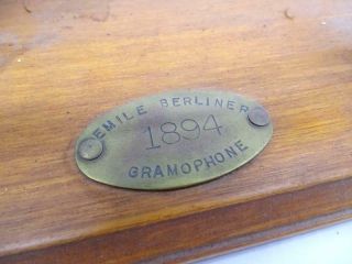 Antique Emile Berliner Gramophone 1894 Phonograph Model Record Player Vintage 3
