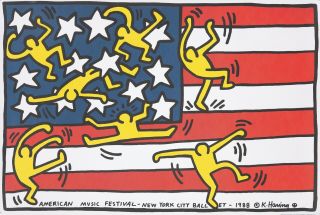 Vintage Poster Keith Haring American Music Festival Nyc Ballet 1988