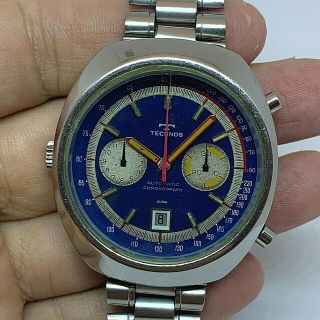 Rare Technos Montreal Manufactured By Heuer Automatic Chronograph Cal12